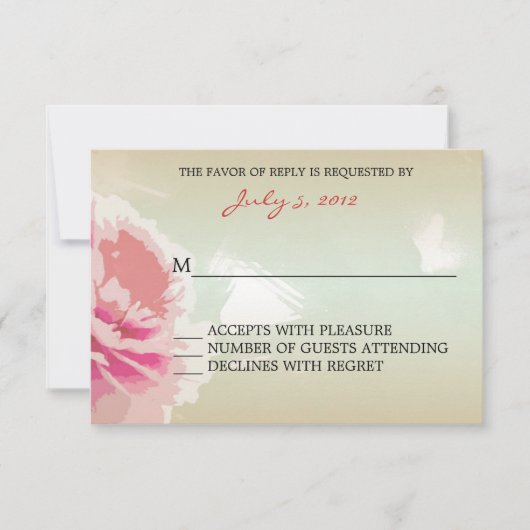 Pony Floral Wedding RSVP-reactiekaarten RSVP Kaartje (Voorkant)