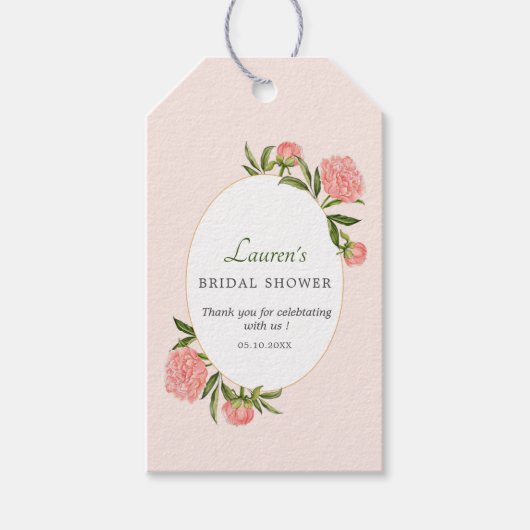 Pony flower  Vrijgezellenfeest Dank u wel Cadeaulabel (Voorkant)