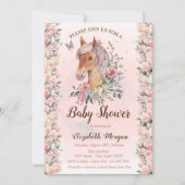 Pony Flowers Rozen Sterren Baby shower Uitnodiging (Voorkant)