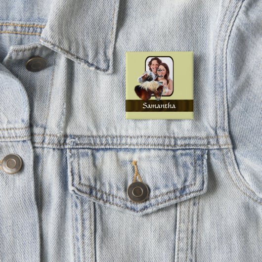 Pony-fotosjabloon Vierkante Button 5,1 Cm (In situ)