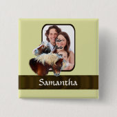 Pony-fotosjabloon Vierkante Button 5,1 Cm (Voorkant)