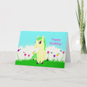 Pony Girl's Birthday Kaart