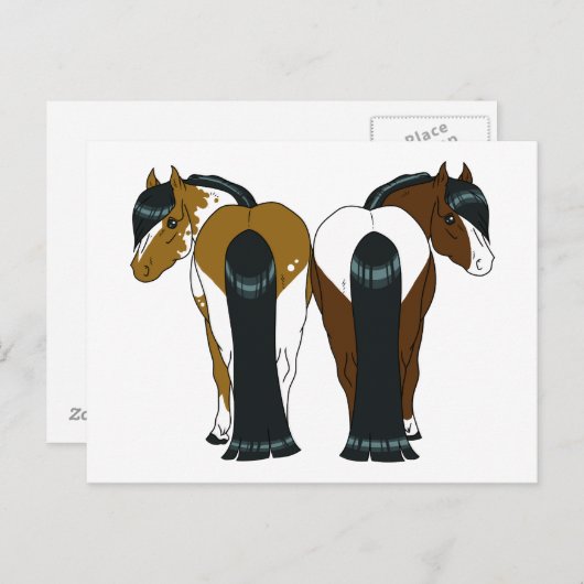 Pony hart briefkaart (Voorkant / Achterkant)