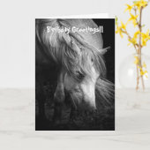 Pony Head en Mane verjaardagskaart Kaart (Gele Bloem)