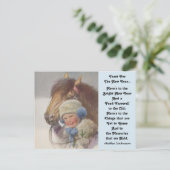 Pony-herinnering uit de kindertijd Nieuwjaars-toas Feestdagenkaart (Staand voorkant)