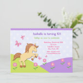 Pony Horse Bithday Party Kaart (Staand voorkant)