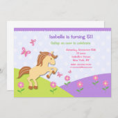 Pony Horse Bithday Party Kaart (Voorkant / Achterkant)