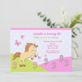 Pony Horse Bithday Party Kaart (Staand voorkant)