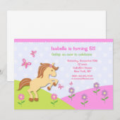 Pony Horse Bithday Party Kaart (Voorkant / Achterkant)