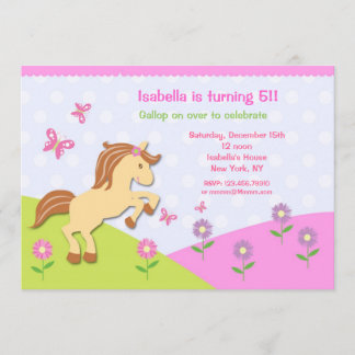 Pony Horse Bithday Party Kaart