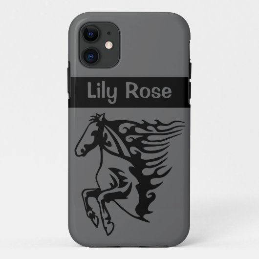 Pony Horse Bronco Stallion Magnetic Metal Lineart Case-Mate iPhone Case (Achterkant)
