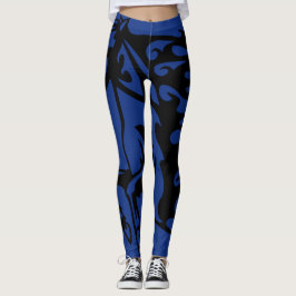 Pony Horse Stallion Steed Lightning Blue Line Art Leggings