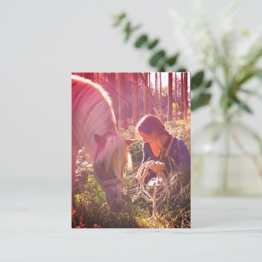 Pony im Wald Briefkaart (Staand voorkant)