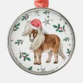 Pony in a Santa Hat Christmas Ornament Keepsake (Voorkant)