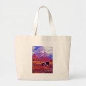 PONY IN EEN RAINBOW gekleurd veld Grote Tote Bag (Voorkant)