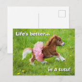Pony in Tutu Uitnodiging Briefkaart (Voorkant / Achterkant)