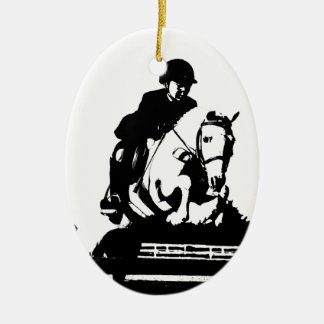 Pony Jumping bw Keramisch Ornament