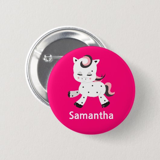  Pony Kawaii Pink Ronde Button 5,7 Cm (Voorkant /achterkant)