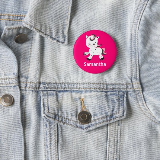  Pony Kawaii Pink Ronde Button 5,7 Cm (In situ)