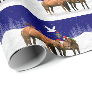 Pony kerstfeest inpakpapier