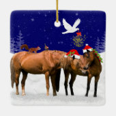 Pony kerstfeestOrnament Keramisch Ornament (Achterkant)