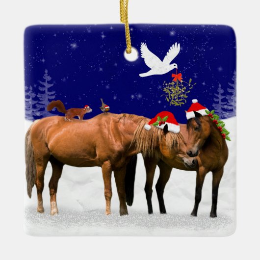 Pony kerstfeestOrnament Keramisch Ornament (Voorkant)