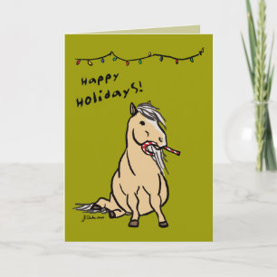 Pony Kerstmis Wenskaart Feestdagen Kaart