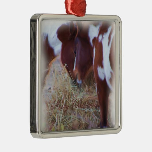 Pony kerstversiering metalen ornament (Rechts)