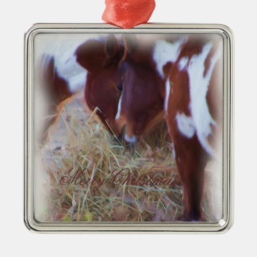 Pony kerstversiering metalen ornament (Voorkant)