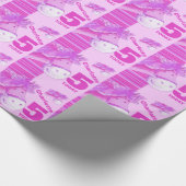 Pony kind 5e verjaardagstreep cadeaupapier (Hoek)