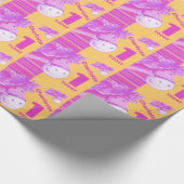 Pony kinder 1e verjaardag stripe wrapping cadeaupapier (Hoek)