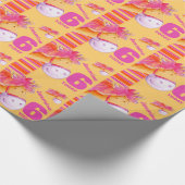 Pony kinder 6 e verjaardagstreep cadeaupapier (Hoek)