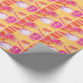 Pony kinder 9e verjaardag stripe wrapping cadeaupapier (Hoek)