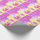 Pony kinder derde verjaardagstreep cadeaupapier (Hoek)