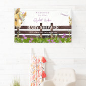 Pony Lavendel Wildflower Baby shower Welkom Spandoek (Insitu)