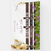 Pony Lavendel Wildflower Baby shower Welkom Spandoek (Verticaal)