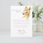 Pony Lavender Baby shower Bericht Dank u Bedankkaart (Staand voorkant)