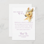 Pony Lavender Baby shower Bericht Dank u Bedankkaart (Voorkant / Achterkant)