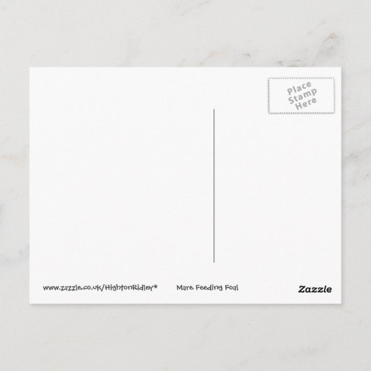 Pony Mare voedering briefkaart (Achterkant)