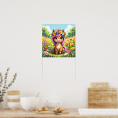 Pony met bloemen Poster (Keuken)