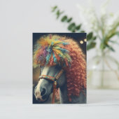 Pony met clown haar briefkaart (Staand voorkant)