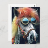 Pony met Clown Haar en Glazen Briefkaart (Voorkant / Achterkant)