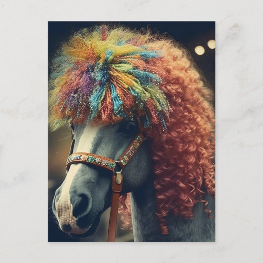 Pony Met Clownhaar Briefkaart (Voorkant)