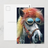 Pony Met Clownhaar en Bril Briefkaart (Voorkant / Achterkant)