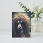 Pony Met Clownhaar en Zonnebril Briefkaart (Staand voorkant)