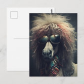 Pony Met Clownhaar en Zonnebril Briefkaart (Voorkant / Achterkant)