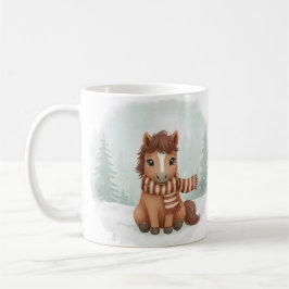 Pony Mok Cute Waterverf Paard Kerstcadeau Winter