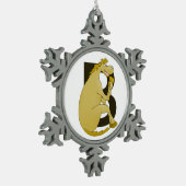 Pony-monogram letter B Tin Sneeuwvlok Ornament (Links)