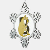 Pony-monogram letter B Tin Sneeuwvlok Ornament (Rechts)