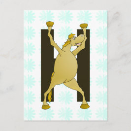Pony-monogram letter H gepersonaliseerd Briefkaart
